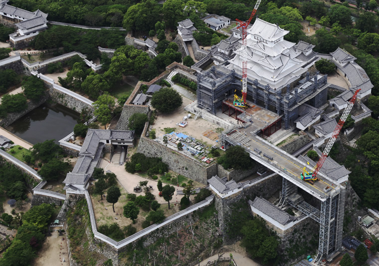 Aerial view of Himeji Castle Jun.10.2014