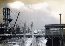 昭和26（1951）年撮影の東京駅構内高架橋その39工事