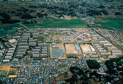 上空からの志木ニュータウンの写真