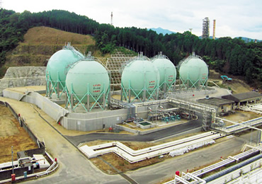 図版：太陽石油　LPG球形タンク T112～T116（愛媛県2010年竣工）