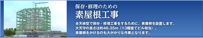 保存・修理のための素屋根工事