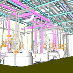 図版：3D設計技術　製造エリア（3D-CADでの設計状況）