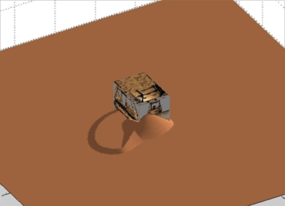 Simulation of automatic operation under various working conditions (simulator of the unloading operation of a bulldozer)