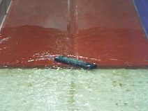 Behavior of vessel flushed by tsunami