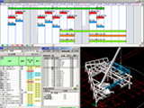 Construction simulation in building frame works using 3-dimension model
