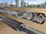 Trenchless technology for large-scale underground spaces using the thick curved pipe roof method