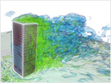 Numerical simulation of turbulent flow around a tall building