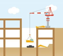 地下に重機を降ろす方法