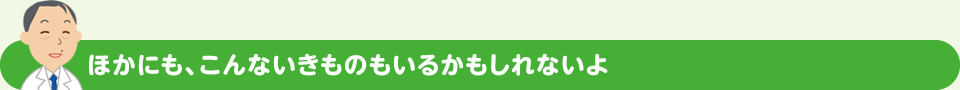 ほかにも、こんないきものもいるかもしれないよ