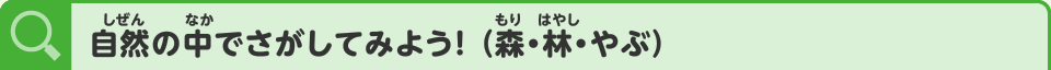 自然の中でさがしてみよう！（森・林・やぶ）