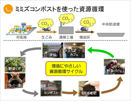 図版：ミミズコンポストを使った資源循環