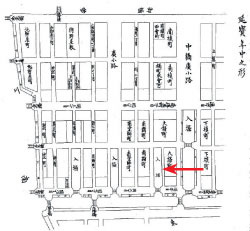 延宝年間（1673-80）の入堀の様子。矢印が後に正木町となる場所