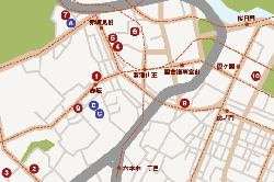 現在の地図で見る位置関係。