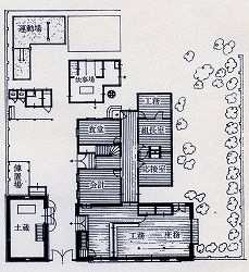 木挽町6丁目にあった鹿島組本店平面図（大きな商家を買って改造した）