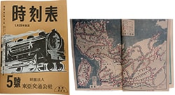 当時の時刻表と朝鮮・満州の頁の地図