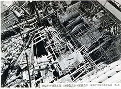 増築工事陸棚仮設並びに配筋着手1938年2月15日