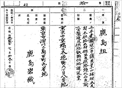 鹿島組登記簿謄本（部分）