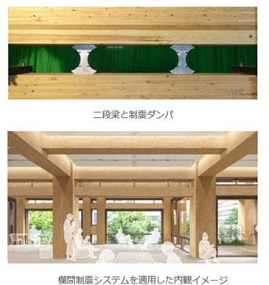 制震ダンパと欄間制震システムを適用した内装イメージ