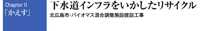 Chapter II 「かえす」 下水道インフラをいかしたリサイクル　北広島市・バイオマス混合調整施設建設工事