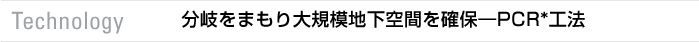 Technology　分岐をまもり大規模地下空間を確保—PCR*工法