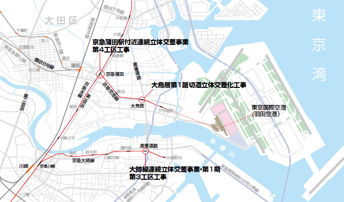図：京浜工業地帯に拡がる路線網