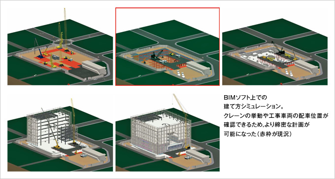 図版：BIMソフト上での建て方シミュレーション