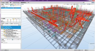 図版：設備配管と構造部材などの取合いで起こる干渉を自動的にチェックしてくれるBIMソフト（Solibri Model Checker）