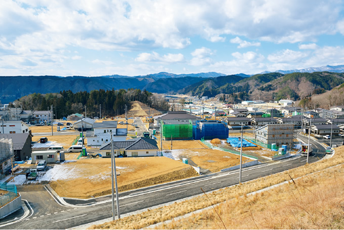 写真：高台の防災集団移転促進事業