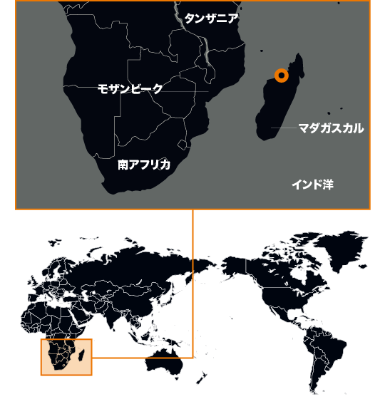 地図：べツィボカ川、マダガスカル