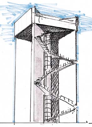 展望台のある給水塔