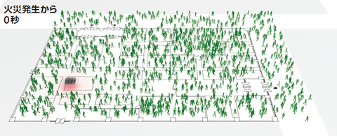 図版：火災発生から0秒