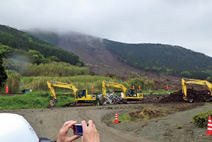 写真：阿蘇大橋地区地滑り調査