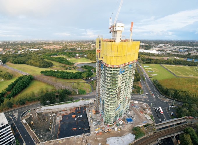 写真：Icon社が施工を担当する地上36階，392戸の超高層マンション「Opal Tower」