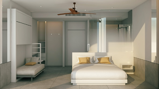 写真：IKD社が開発を進めるホテルのルームイメージ