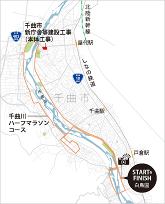 地図：チーム鹿島　信濃路を走る
