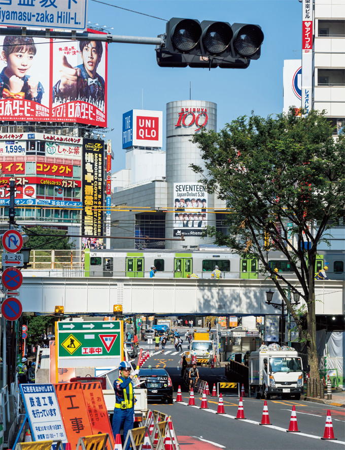 写真：架替が完了した埼京上り線の宮益架道橋