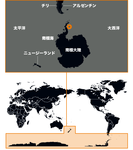 地図：ラーセンC棚氷・南極大陸