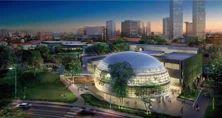 図版：「シンガポール経営大学法学部棟新築工事」完成予想パース