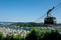 写真：千光寺山ロープウェイと尾道水道