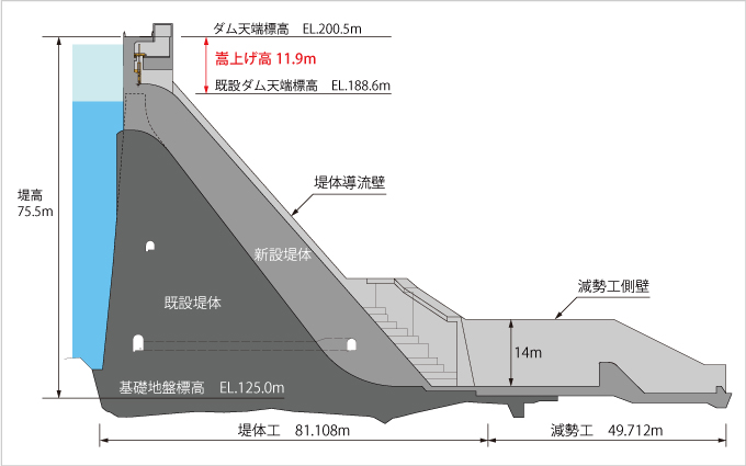 写真：堤体断面図