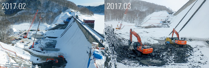 写真：雪に覆われた現場