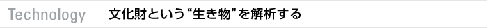 Technology　文化財という“生き物”を解析する