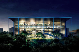 図版：シンガポール国立大学デザイン環境学部SDE4の完成予想パース