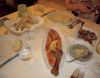 写真：魚介類の豊富なシチリア料理