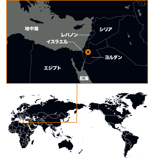 地図：死海，イスラエル