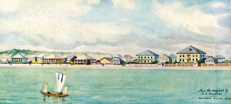 図版：1875年ごろの横浜海岸通り
