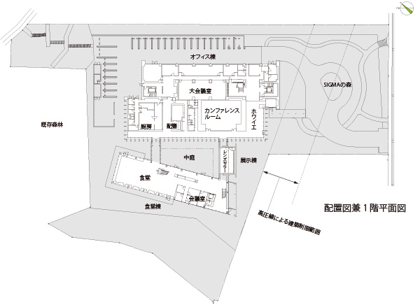 図版：配置図兼1階平面図