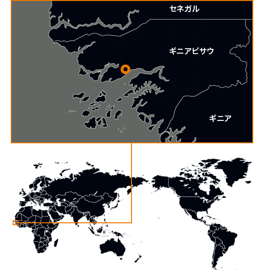 地図：ジェバ川，ギニアビサウ