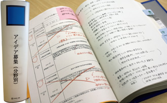 写真：アイデアコンペのファイルに記された押味支店長のメモ書き