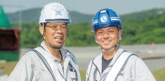 写真：協栄土木の窪田康さん（左）と光南の森新吾さん